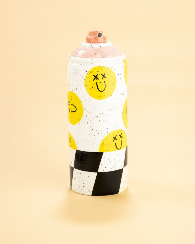 Checkered Smiley Ceramic Can, 2025